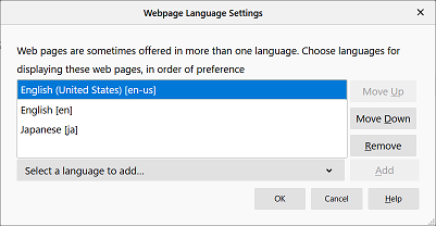 options language